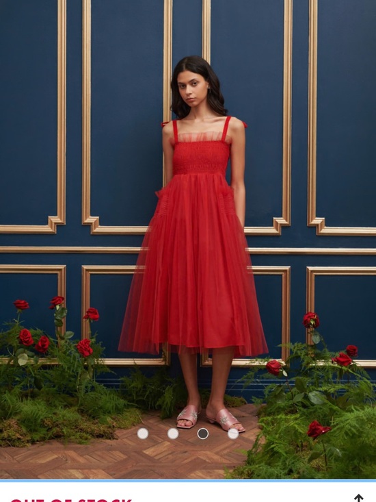 Sister Jane DREAM red palace tulle bow shoulder dress NWT m - Picture 3 of 11